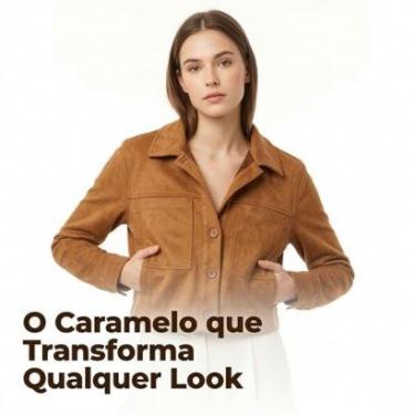 Imagem de Jaqueta Feminina Camurça Cropped Botões Estilo Premium 340021-Feminino