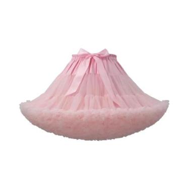 Imagem de Saia De Tule Plissada Em 3 Camadas Para Mulheres, Branca, Preta, Rosa,