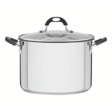 Imagem de Espagueteira Tramontina Solar Silicone em Aço inox  Fundo Triplo Tampa de Vidro 24 cm 7,8 L 62137240