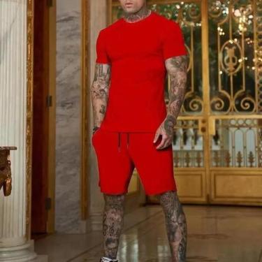 Imagem de Conjunto De Roupas Esportivas Masculinas De Verão, Camiseta De Manga C