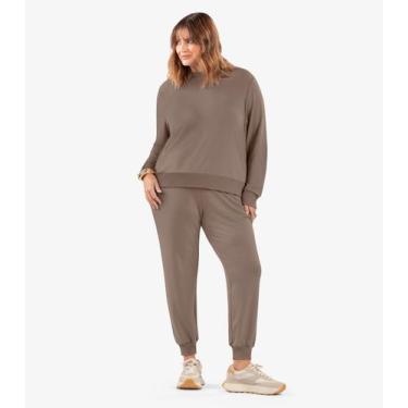 Imagem de Calça Jogger Feminina Plus Size Secret Glam Marrom, Plus G3, Marrom