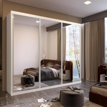 Imagem de Guarda Roupa Casal Taylor Crystal 3 Portas 6 Gav Bom Pastor, Branco