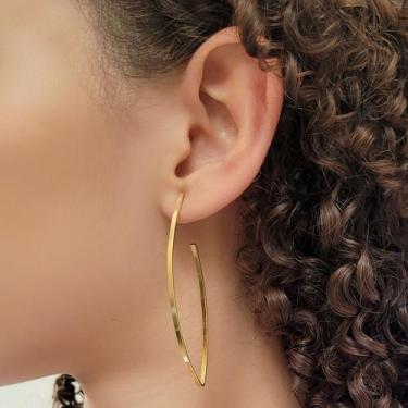 Imagem de Brinco Argola Gancho banhado a ouro 18k - Duluxo Acessórios