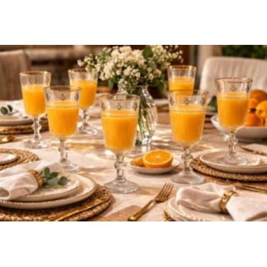 Imagem de Taça Abelha Borda Dourada L hermitage Jogo 6 Taças Cristal Ecológico 3