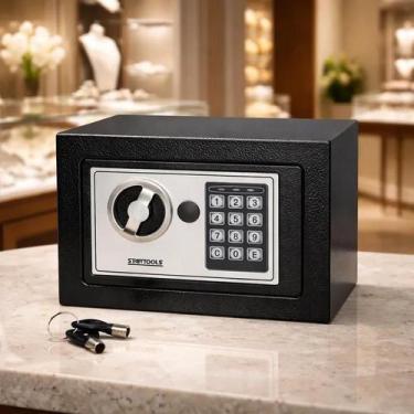 Imagem de Cofre Digital em Aço Laminado Eletrônico Com Senha E Chave - STARTOOLS