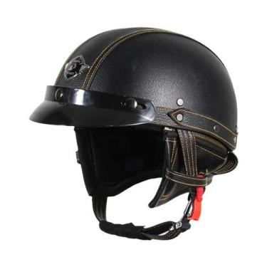 Imagem de Capacete De Moto Vintage Aberto Retrô Para Scooter UCHOOSE Alemanha, B