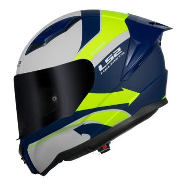 Imagem de Capacete LS2 FF810 Vigo Vision Branco Azul e Amarelo Tamanho:62, 62