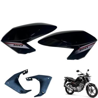 Imagem de Aba do Tanque Cg Fan 160 2016 a 2021 + Complementos - Sportive, PRETA 