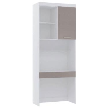 Imagem de Bancada De Estudos 90cm 1 Pt Alpes Luciane Móveis Branco Pf/cinammon Pf