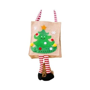 Imagem de Sacola De Presente De Natal Com Desenhos De Papai Noel, Boneco De Neve