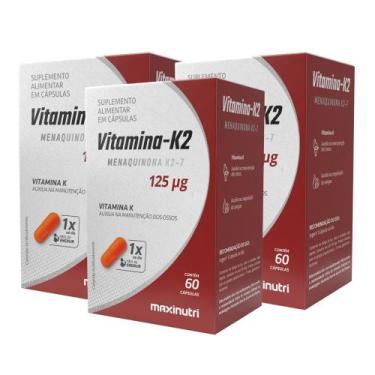 Imagem de Kit 3 Vitamina K2 Menaquingold 60 Capsulas Maxinutri