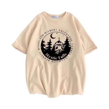 Imagem de Camiseta Clássica Colorida Para Mulheres Adolescentes, Camiseta Damon 