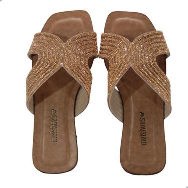 Imagem de Tamanco Rasteira Feminino Melshoes T/010 Bronze, Br, Bronze, 36