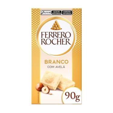 Imagem de Chocolate Branco Ferrero Rocher Tablete com Avelã 90g