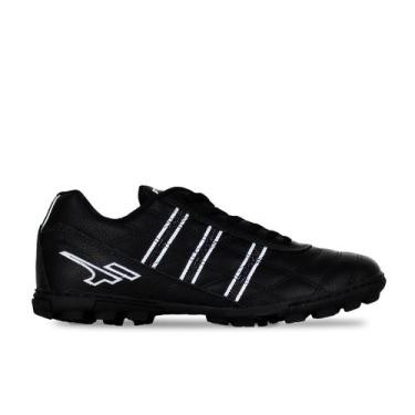 Imagem de Chuteira Society Finta Fibra Couro Natural, Preto, 37