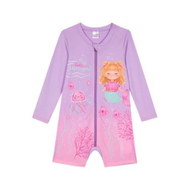 Imagem de Macacão Bebê Menina Sereia Proteção Uv 50+ Kukiê Lilás, 1