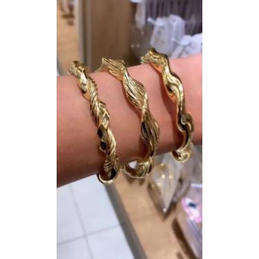 Imagem de Bracelete dourado trançado - Vanguarda Acessórios 
