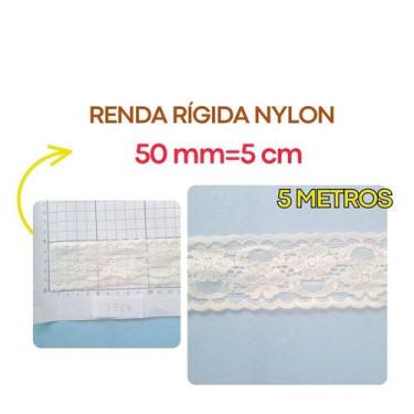 Imagem de Renda Rígida Poliamida 20mm 37mm 50mm 100mm Várias larguras Nylon RNyl