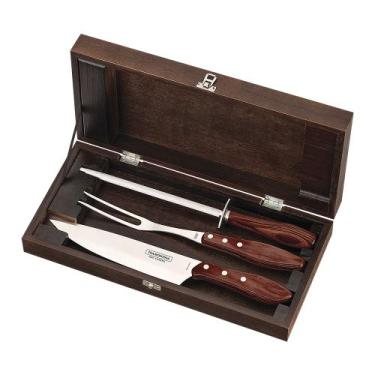 Imagem de Kit Churrasco 4 Peças Tramontina 21198764 Vermelho, Vermelho