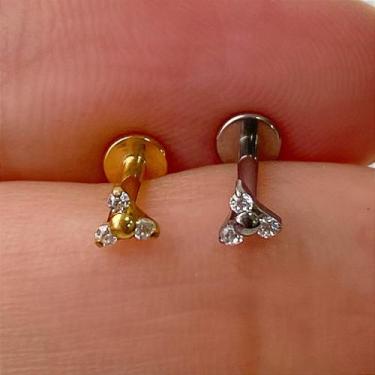 Imagem de Labret em aço trinity - dourado com rosca interna - 1,2mm - no-brand, 