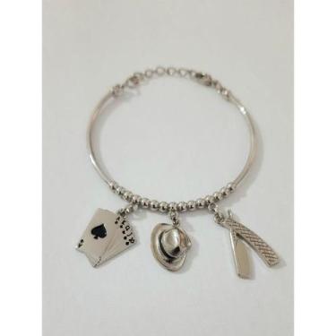 Imagem de Bracelete Malandragem Baralho Navalha Umbanda Camdomblé - Kayode Artes