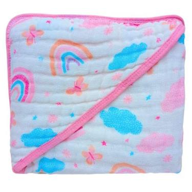 Imagem de Toalha Banho Bebê Fralda Macia Soft Capuz Menino Menina Neutro Infanti