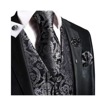 Imagem de Colete Masculino Jacquard Para Casamento E Festa De Negócios, Conjunto