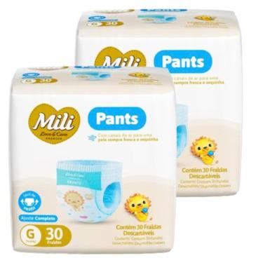 Imagem de Fralda Descartável Mili Love & Care Premium Pants G - 2 Pacotes com 30