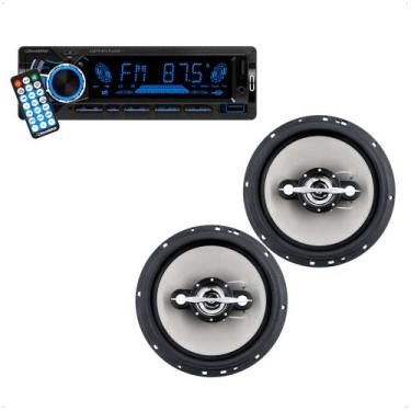 Imagem de Kit Som Automotivo Roadstar Painel LED Fixo 7 Cores  Par de Alto Falan