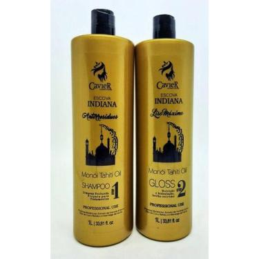 Imagem de Kit Progressiva Escova Indiana Cavier Cosmeticos 2x1L