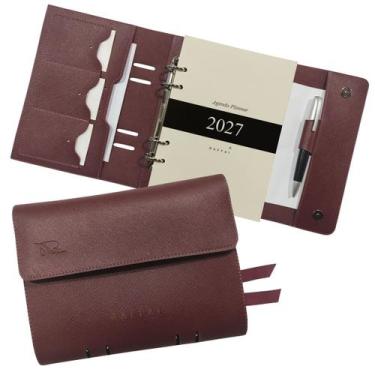 Imagem de Agenda Planner 2027 146-R Personalizada Raffai Couros, Marsala