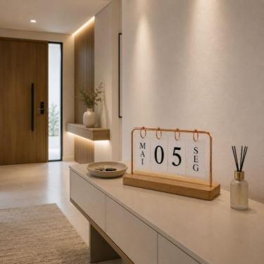 Imagem de Calendário De Mesa Permanete Rosê Decorativo Com Plaquinhas - Fwb, Ros