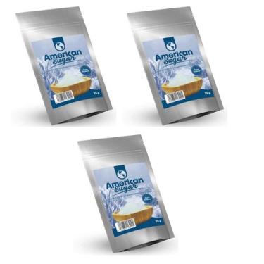 Imagem de American Sugar Zero Açúcar Kit 3 Refil 35g Zero Cal Sem Glúten