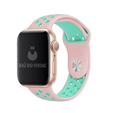 Imagem de Pulseira Silicone Furos, compatível com Apple Watch (Rosa Turquesa, 38/40/41 Grande)