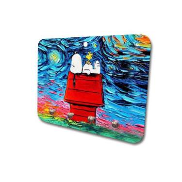 Imagem de Porta Chaves Mdf 4 Pinos Snoopy Noite Estrelada - Polo Cat