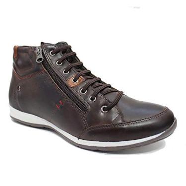 Imagem de Tenis Sapatenis Cano Médio Masculino Casual Couro CEU-NS-NETONY Cor:Marrom;Tamanho:41;Gênero:Homem