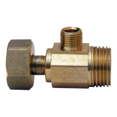 Imagem de LASCO 06-9111 Angle Stop Add-A-Tee Valve, 3/8-Inch Compression Inlet X 3/8-Inch Compression Outlet X 3/8-Inch Compression Outlet, Brass