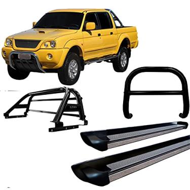 Imagem de Kit Quebra Mato + Estribo + Santo Anto Duplo L200 2004 Preto