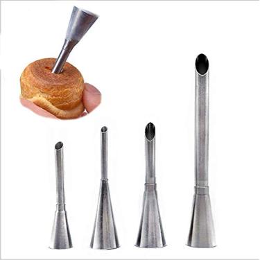 Imagem de Yajun Bico bufante longo para confeitar creme, enchimento de creme, cupcakes, donuts, bolo decorativo, conjunto para decoração de confeitaria, prata