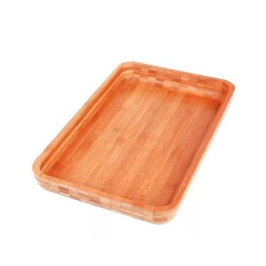 Imagem de Gamela Bandeja De Madeira Bamboo Retangular 30x45cm Mor