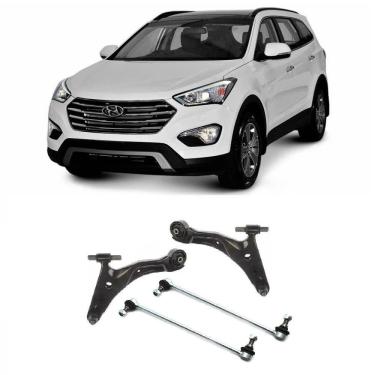 Imagem de Bandeja + Bieleta Hyundai Santa Fé Dianteira 2013 Até 2017 O Par