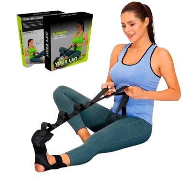 Imagem de Cinto Para Alongamento Mbfit Preto Reabilitação Pernas Yoga