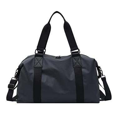 Imagem de Bolsa de viagem fashion para mulheres e homens, bolsa de ginástica à prova d'água grande capacidade bolsa de transporte ombro Weekender Mala de viagem bolsa para dormir, Cinza, Bolsa de viagem