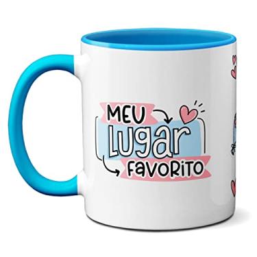 Imagem de Caneca Namorados Buquê Meu Lugar Favorito É Ao Seu Lado (Azul)