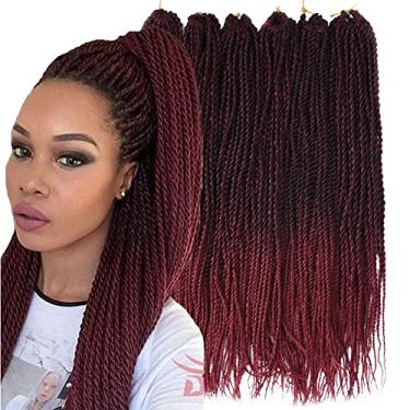 Imagem de Mayloss 6 Pacote/LOTE Senegalese Twist Crochet Tranças de Cabelo Pequeno Fácil Twist Crochet Trança Cabelo 2S Senegalese Twists 14 polegada 18inch 24inch 30 fios/pacote Penteados Para As Mulheres cor (18 polegad, T1B/bug)