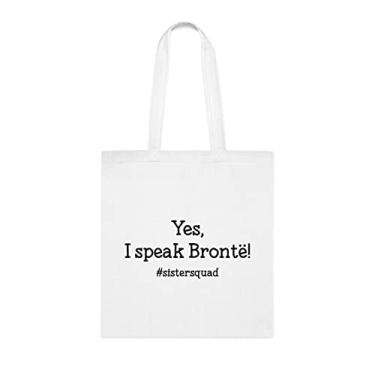 Imagem de Bolsa tiracolo Bronte Sister (Irmã Bronte, para irmãs, Bolsa de ombro para irmãs, Bolsas reutilizáveis para irmãs, Presente para irmã da irmã e do irmão s, Branco