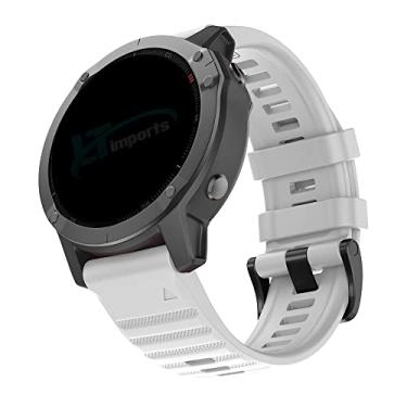 Imagem de Pulseira Silicone Classica compativel com Relogio Fenix 7X - Fenix 6X - Fenix 5X - Fenix 5X Plus - Fenix 3 - Tactix Delta e Bravo (EasyFit 26) - Marca LTIMPORTS (Branco)
