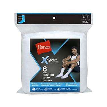 Imagem de Kit 6 Pares de Meia Esportiva Hanes Cano Médio 5184 Branco - Único