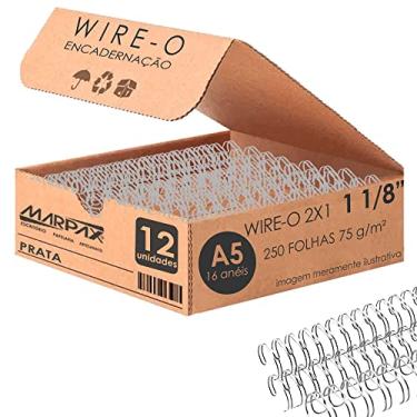 Imagem de Wire-o para Encadernação A5 1 1/8 2x1 para 250fls Prata 12un
