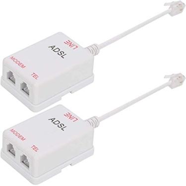 Imagem de Uvital filtro DSL divisor de filtro em linha/em linha DSL filtro RJ11 6P2C macho para 2 fêmeas modem de telefone filtro divisor ADSL